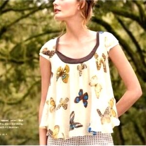 Fei Silk Butterfly Sheer Top